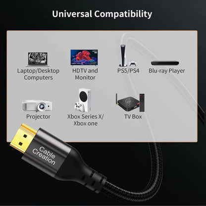 HDMI 2.1 Cable 8K 60Hz Long HDMI 2.1 3M/2M/1M Cable 4K 120Hz Braided Cable HDMI 2.1 for PS5 Xbox Series X/S HDMI 2.1 Switch HDTV